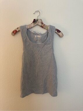 Free People Grey Scoop Neck Tank Top